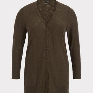 GUC Torrid Slub Boyfriend Cardigan Button-Front Sweater